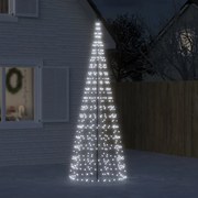 vidaXL LED Árvore de Natal no mastro 550 LEDs Branco Frio 300 cm