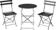 Outsunny Conjunto Bistrô Exterior, Mobiliário de Jardim Dobrável com Mesa e 2 Cadeiras, Preto. | Aosom Portugal