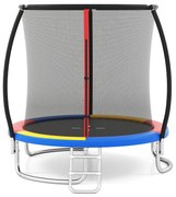 Trampolim para crianças Ø244 cm com escada e rede de segurança, para jardim multicolorido