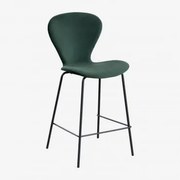 Banco Alto Em Veludo Uit Verde Selva & ↑66 Cm & Negro - Sklum