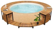 vidaXL Contorno de spa 273x53 cm madeira de acácia maciça