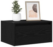 vidaXL Mesas de cabeceira de parede com luzes LED 2 pcs carvalho preto