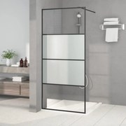 vidaXL Divisória de chuveiro 90x195 cm vidro semiopaco ESG preto