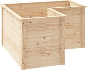 Outsunny Canteiro Elevado em L 120x120x62 cm Madeira de Pinho Fundo Aberto Cor Natural | Aosom Portugal