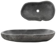 vidaXL Lavatório pedra do rio oval 60-70 cm