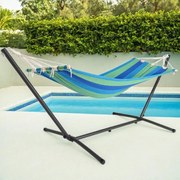 Cama de rede jardim com armação metálica 200 x 80cm de cor verde