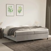 vidaXL Cama com molas/colchão 200x200 cm veludo cinzento-claro