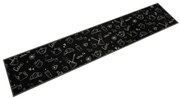 vidaXL Tapete de cozinha lavável 60x300 cm veludo padrão morning preto