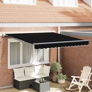 vidaXL Toldo Retrátil Manual Preto 300 x 250 cm tecido