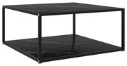vidaXL Mesa de centro 80x80x35 cm vidro temperado preto