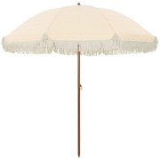 vidaXL Parasol de Praia Amarelo e Branco 205 x 205 x 210 cm