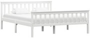 vidaXL Estrutura de cama em pinho maciço 160x200 cm branco