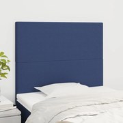vidaXL Cabeceira de cama 2 pcs tecido 90x5x78/88 cm azul