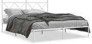 Estrutura de cama com cabeceira 160x200 cm metal branco