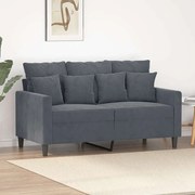 vidaXL Sofá de 2 lugares 120 cm veludo cinza-escuro