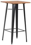 vidaXL Mesa de bar 60x60x108 cm pinho maciço e aço preto