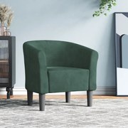 vidaXL Poltrona veludo verde-escuro