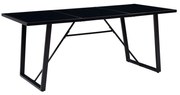 vidaXL Mesa de jantar 180x90x75 cm vidro temperado preto