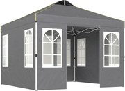 Outsunny Tenda Dobrável de Jardim 3x3 m Pop-up com UPF50+ 4 Laterais Removíveis Altura Ajustável e Bolsa de Transporte Cinzento | AOSOM Portugal
