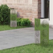 vidaXL Luz Solar LED de Caminho 2 pcs Prateado Aço inoxidável