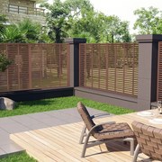 318106 vidaXL Painel de vedação estilo veneziana WPC 180x180 cm castanho