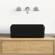 vidaXL Lavatório 40x30x13 cm cerâmica preto