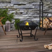 vidaXL Braseira com atiçador 50 cm XXL aço