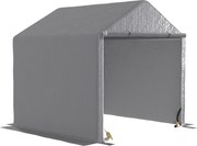 Outsunny Abrigo de Jardim 2x2x2 m bicicletas ao ar livre com Estrutura em Aço Galvanizado Impermeável e Resistente Aos Raios UV Cinza | Aosom Portugal