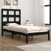 Estrutura de cama pequena solteiro 75x190 cm madeira preto