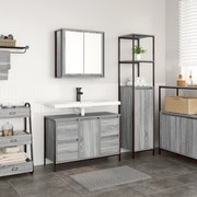 Conjunto de Móveis para Banheiro 2 Peças vidaXL Cinza Sonoma Madeira Engenharia