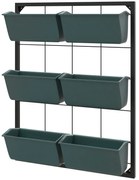 Outsunny Horta Vertical de 3 Níveis com 6 Vasos em Aço e Plástico 52x14x66 cm Verde Escuro | Aosom Portugal