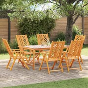 vidaXL Conjunto de Jantar de Jardim com 7 Peças em Madeira Sólida de Acácia