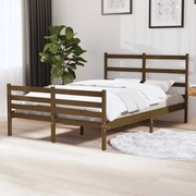 Estrutura de cama dupla pequena 120x190 cm pinho castanho mel