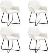 vidaXL Cadeiras de jantar 4 pcs tecido cor creme