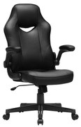 Cadeira de escritório ergonómica, PU preto, altura ajustável, ~150 kg, OBG064B01