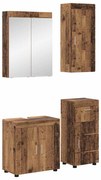 vidaXL Conjunto de Móveis para Banheiro com porta TULUM Madeira antiga