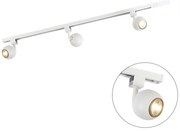 Sistema de calhas moderno branco 3 luzes monofásicas - Gissi Moderno