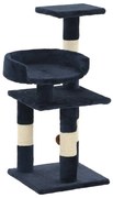 vidaXL Árvore p/ gatos c/ postes arranhadores sisal 65 cm azul