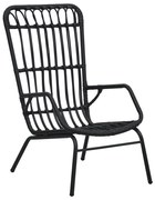 vidaXL Cadeira de jardim vime PE preto