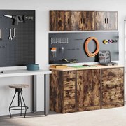 vidaXL Armários de garagem 2 pcs derivados de madeira carvalho fumado