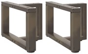 vidaXL Pés para mesa de centro em forma de T, 2 peças, preto, 50x25x(30-31) cm, aço