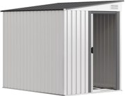 Outsunny Abrigo Metálico 2,81m² 154x206,5x181 cm Abrigo com telhado inclinado Fundação | Aosom Portugal