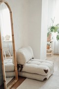 Sofá-Cama Fold 1 Lugar – Creme – 80x70x60 cm