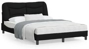 vidaXL Estrutura de cama sem colchão Hvar 140x190 cm tecido preto