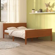 Cama de design moderno Alain, estrutura sólida cama de nogueira, 160x200 cm