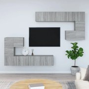 vidaXL Móvel p/ TV montagem na parede madeira processada sonoma cinza