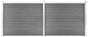 vidaXL Conjunto painel de cerca 353x146 cm WPC cinzento