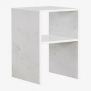 Mesa Lateral Quadrada 35x35 Cm Em Mármore Gabrielle Mármore Branco - Sklum
