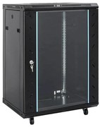 vidaXL Armário bastidor 15U 19" IP20 60x45x86 cm preto