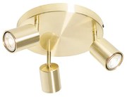 Candeeiro de teto moderno ajustável em latão redondo 3 luzes - Java Moderno